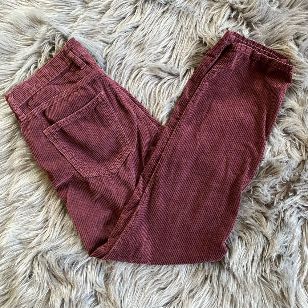 Current/Elliot Burgundy Corduroy Straight Leg Pant, 27
